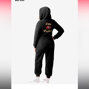 San Francisco 49ers Womens Sherpa One Piece Pajamas loungewear NWT